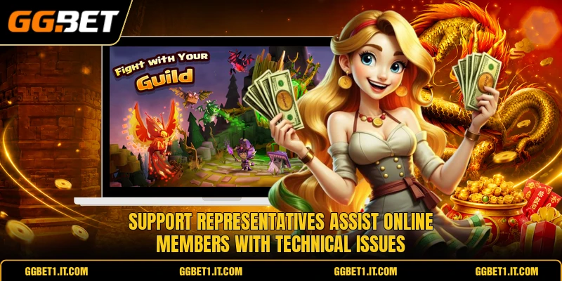 Support representatives assist online members with technical issues
