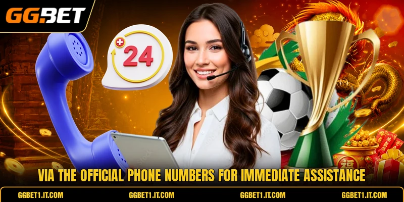 Via the official phone numbers for immediate assistance